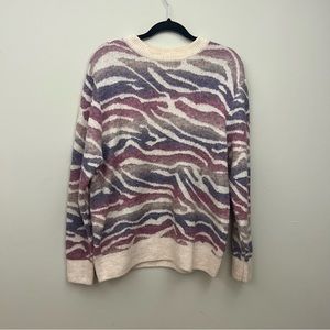 a .new day - Pink/Purple Animal Print Crewneck Sweater